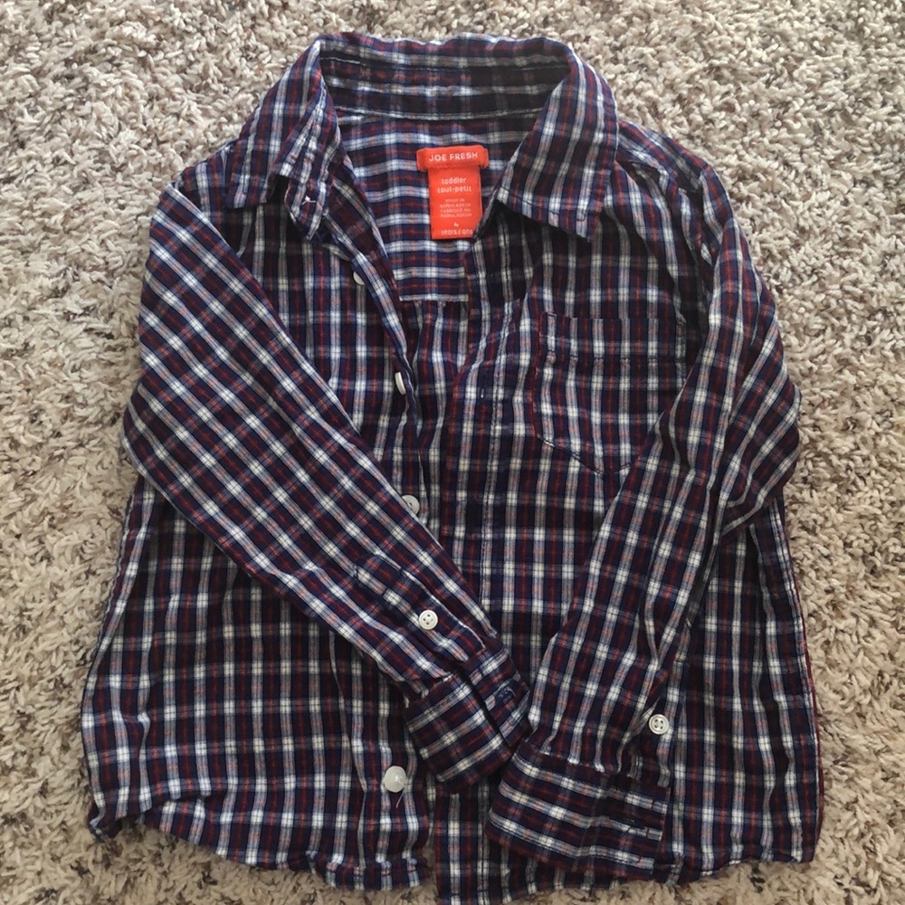 Joe Fresh Button-down plaid long sleeve shirt
